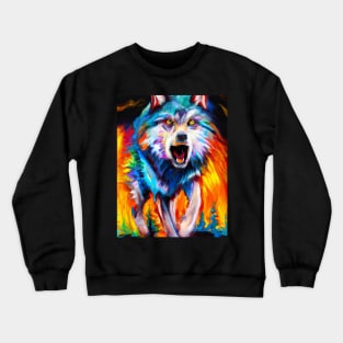 Wolf Wildlife t-shirt, The King of the Forest tee, wildlife shirt, Art wolf shirt Crewneck Sweatshirt